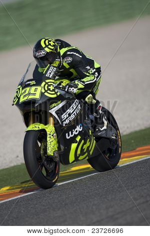 วาเลนเซีย สเปน - 11 กุมภาพันธ์: ผู้เข้าร่วมใน Moto2 และเท้า 125 cc ทดสอบ - Iannone - วันที่ 11 กุมภาพันธ์ 2