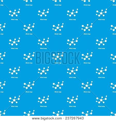 Mind Map Pattern Vector Seamless Blue Repeat For Any Use