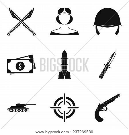 Weaponry Icons Set. Simple Set Of 9 Weaponry Vector Icons For Web Isolated On White Background