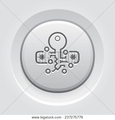 Crypto Protection Button Icon. Modern Computer Network Technology Sign. Digital Graphic Symbol. Pass