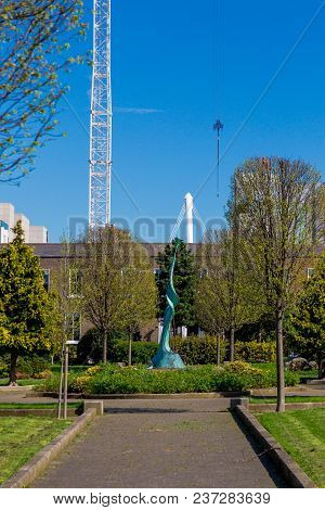 Dublin, Ireland - April 21st, 2018: View Of Pearse Square Park In Dublin City Centre On A Sunny Day
