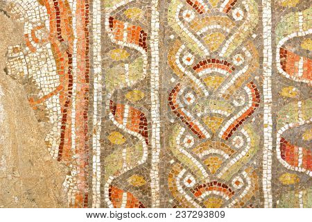 Fifth-century Mosaic Exterior Wall Of St. Stephen's Church Of Beit Jimal (or Beit Jamal) Catholic Mo
