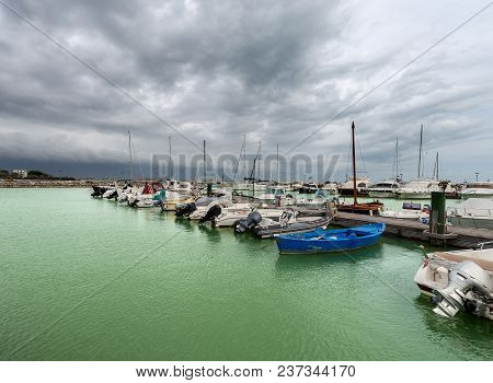 The Port Of Bocca Di Magra, Located Between The Sea And The Mouth Of The River Magra, Gulf Of La Spe