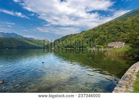 Lago Di Levico (lake Of Levico Terme) In Valsugana, Trentino Alto Adige, Northern Italy, Europe