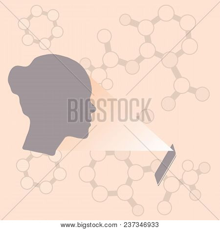 Illustration Of Recognition Of Female Face By Phone. Biometric Verification And Identification. New 