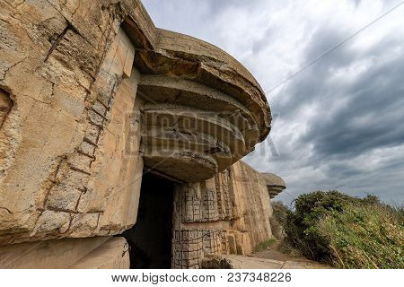 Ancient Bunker Of The Second World War (wwii) In The Gulf Of La Spezia (punta Bianca), Liguria, Ital