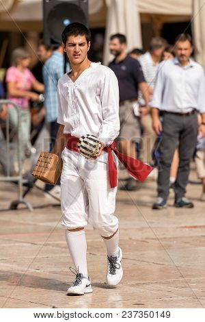 Verona, Italy - September 21, 2014: Tocati, International Festival Of Street Games. Athlete Of Treia