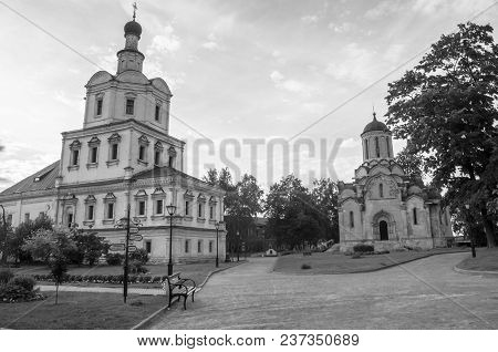 Church Of Archangel Michael And Spassky Cathedral In The Andronikov Monastery, Moscow.