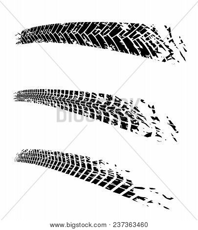 Motorcycle Tire Tracks Vector Illustration. Grunge Element Useful For Poster, Print, Flyer, Book, Bo