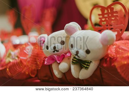 Hantaran, Seseraha, Gift Proposal Package Decorated With Couple Doll Boy And Girl Love, Shuang Xi, X