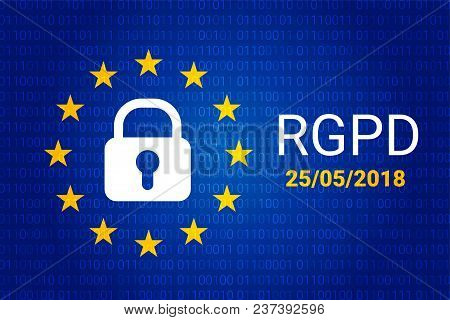 Rgpd Is Gdpr: General Data Protection Relation In French, Italian, Spanish. Vector Illustration