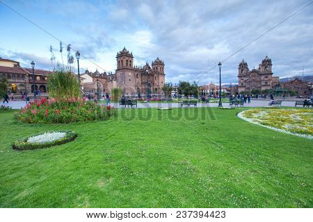 CUSCO PERU-NOV. 9: Cathedral of Santo Domingo on Nov. 9 2015 in Cusco Peru Building was completed in 1654, almost a hundred years after construction began.