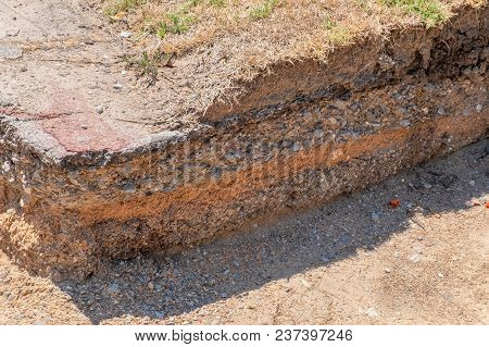 Layer Of Soil And Road Before Repairing