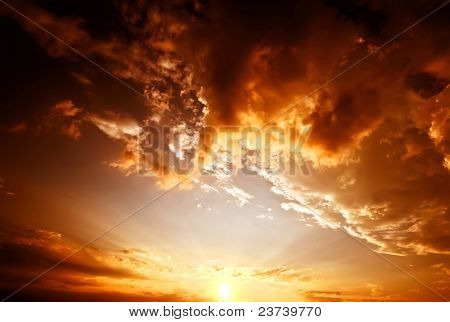 красный закат