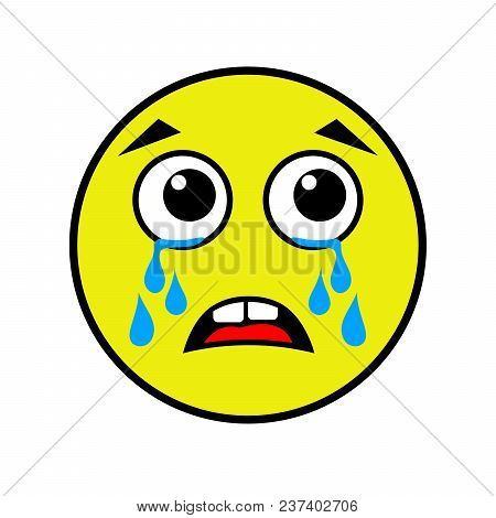 Crying Smiley On A White Background. Vector Illustration