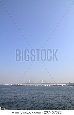 Yokohama Bay Bridge In Kanagawa, Japan (view From Yamashita Park)