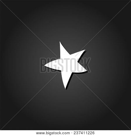 Starfish Icon Flat. Simple White Pictogram On Black Background With Shadow. Vector Illustration Symb