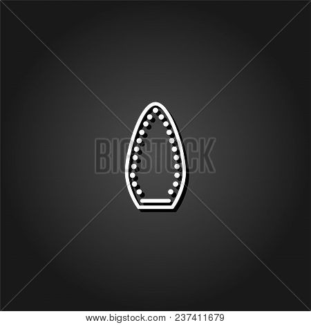 Iron Icon Flat. Simple White Pictogram On Black Background With Shadow. Vector Illustration Symbol