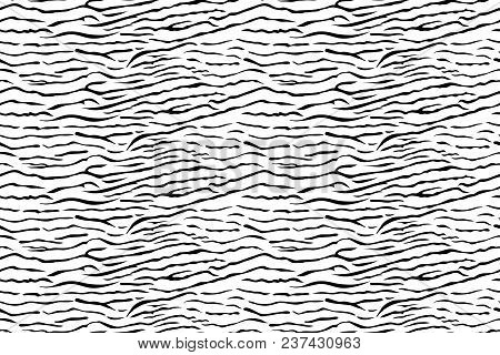 Abstract Black And White Zebra Stripes Seamless Pattern With Low Density Sand Dunes