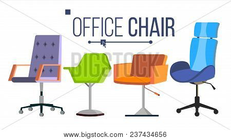 Chairs Vector. Furniture. Set Modern Chair Objects. House Scene Creator. Isolated Flat Illustration