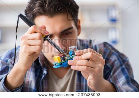 Computer hardware repair and fixing concept by experienced techn
