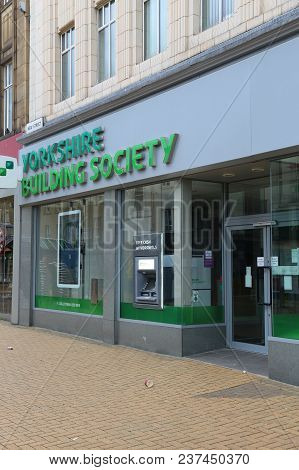 Huddersfield, Uk - July 10, 2016: Yorkshire Building Society Branch In Huddersfield, Uk. Ybs Is The 