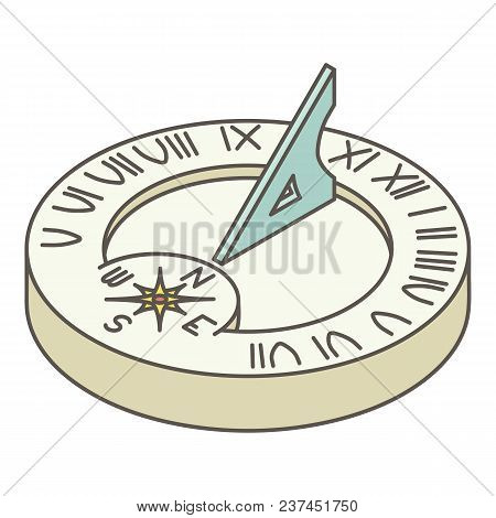 Solar Clock Icon. Isometric Illustration Of Solar Clock Vector Icon For Web