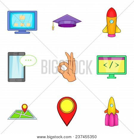 Soft App Icons Set. Cartoon Set Of 9 Soft App Vector Icons For Web Isolated On White Background