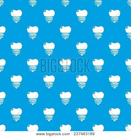 Dental Implant Pattern Vector Seamless Blue Repeat For Any Use