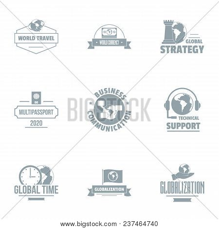 Globe Logo Set. Simple Set Of 9 Globe Vector Logo For Web Isolated On White Background