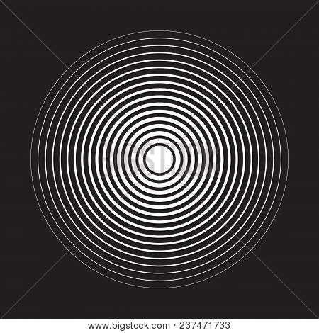 Concentric Circle Elements Backgrounds. Abstract Circle Pattern. Black And White Graphics. Eps
