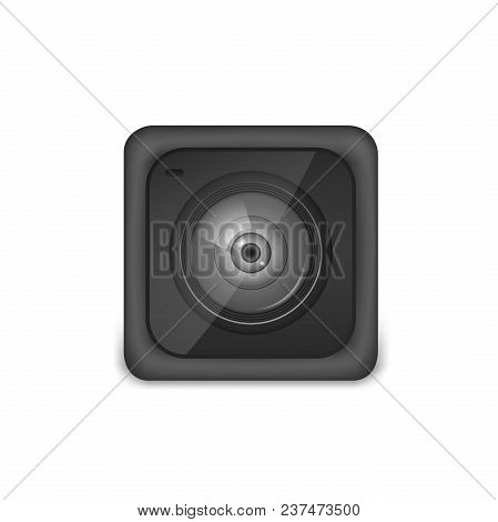 Compact Black Action Video Camera. Photo, Video Camera Equipment For Filming Extreme Sports. Realist