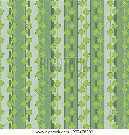 Beautiful Abstract Light Green Vertical Pattern, On A Background Of Wide Strips Of Green Tones. Exce