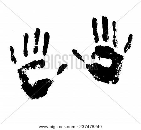 Sketch Of Palm Prints Of A Person. For Design. Vector Illustration.