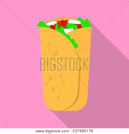 Shaurma Icon. Flat Illustration Of Shaurma Vector Icon For Web
