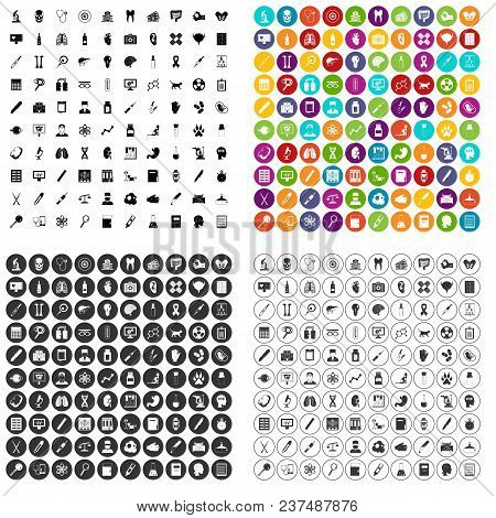 100 Diagnostic Icons Set Vector In 4 Variant For Any Web Design Isolated On White