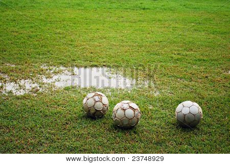 Footballs ıslak alan