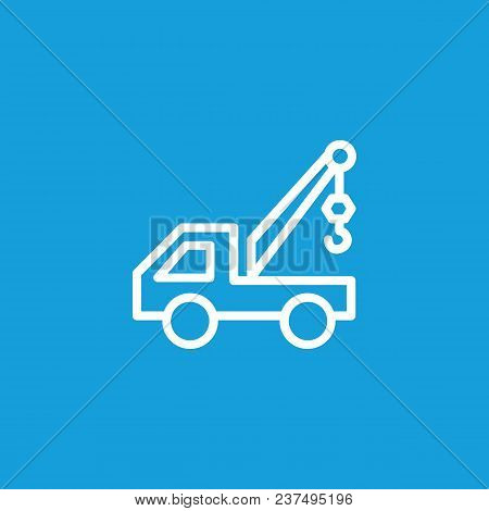 Truck Crane Iconicon Of Truck Crane. Loader, Transportation, Machinery.  Construction Concept. Can B