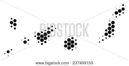 Halftone Circle Canarian Spain Islands Map. Vector Geographic Map On A White Background. Vector Conc