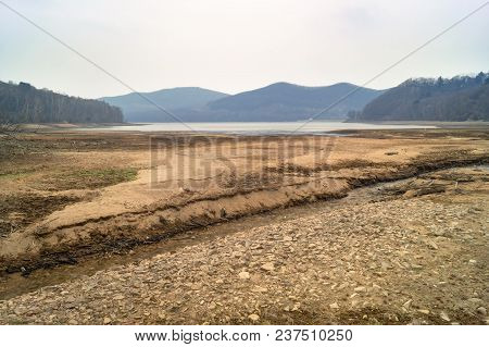 View Of The Vladivostok City Reservoir Of Lake Sedanka. Far Eastern Landscape.