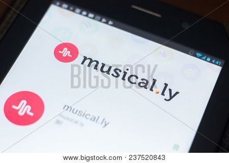 Ryazan, Russia - April 19, 2018 - Musical.ly Mobile App On The Display Of Tablet Pc