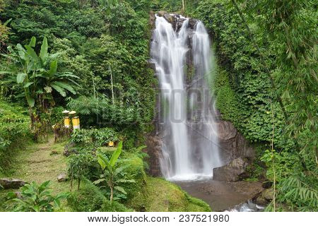 The Golden Valley waterfalll in the Munduk jungle, Bali, Indonesia