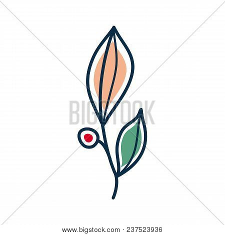 Abstract Geometric Flower. Isolated Vector On White Background
