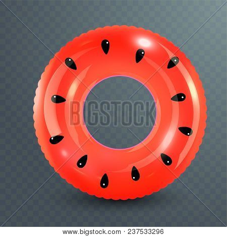 Swim Ring. Inflatable Rubber Toy On Transparent Background. Realistic Summertime Illustration. Summe