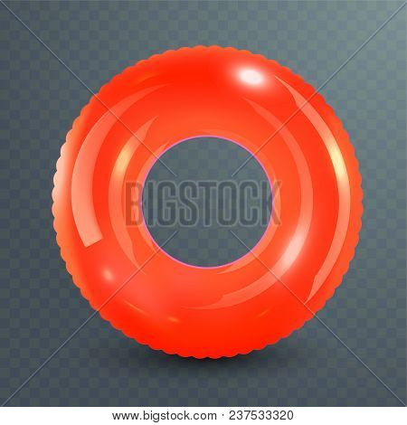 Swim Ring. Inflatable Rubber Toy On Transparent Background. Realistic Summertime Illustration. Summe