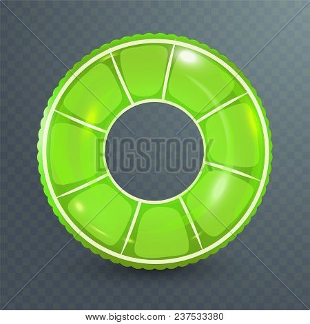 Swim Ring. Inflatable Rubber Toy On Transparent Background. Realistic Summertime Illustration. Summe