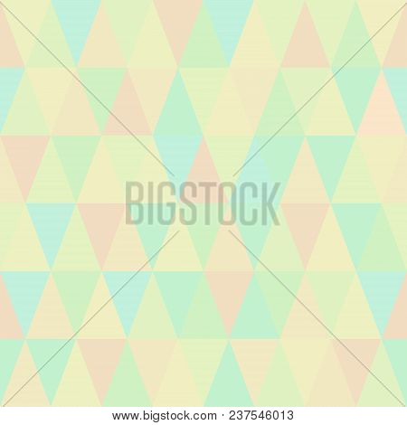 Seamless Pattern Of Multicolored Triangles, Warm Summer Colorful Background, Vector Illustration