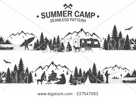 Summer Camp Seamless Vector Photo Free Trial Bigstock
