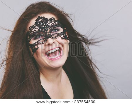 Mysterious Woman Wearing Lace Mask