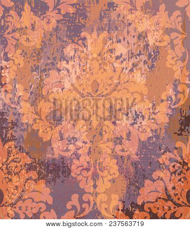 Baroque Pattern Vector. Vintage Ornamented Texture Luxury Design. Royal Textile Decor. Old Painted B
